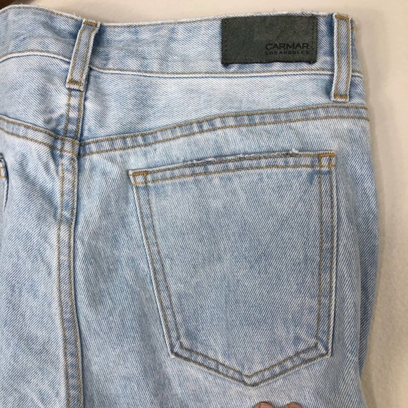 Carmar Galexia Hermia Straight Leg Jeans Cut Out Chain Knee Light Wash Size 27 - Picture 12 of 14